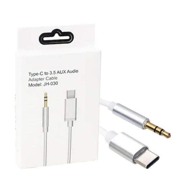 3 کابل AUX to type-c cable type-c to aux کابل ایو ایکس مشکی کابل Aux به تایپ سی اورجینال پکدار مدل JH-030